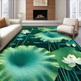Ultra Soft Area Rug, Non Slip, Stain Resistant, Washable Area Rugs for Living Room, Bedroom, Vibrant Green Lotus Leaf Aesthetic(Green)