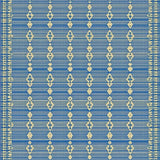 Contemporary Blue Beige Trellis Design(Blue)