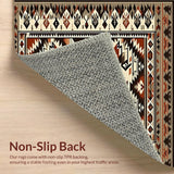 Ultra Soft Area Rug, Non Slip, Stain Resistant, Washable Area Rugs for Living Room, Bedroom, Cozy Earthy Toned Ethnic Artwork(Brown)