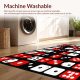 Ultra Soft Area Rug, Non Slip, Stain Resistant, Washable Area Rugs for Living Room, Bedroom, Dynamic Modern Geometric Layout(Red)