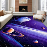 Ultra Soft Area Rug, Non Slip, Stain Resistant, Washable Area Rugs for Living Room, Bedroom, Whimsical Space-Themed Abstract Design(Purple)