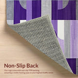 Ultra Soft Area Rug, Non Slip, Stain Resistant, Washable Area Rugs for Living Room, Bedroom, Luxurious Textured Linear Elements(Purple)