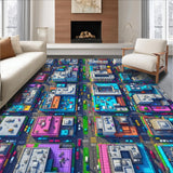Ultra Soft Area Rug, Non Slip, Stain Resistant, Washable Area Rugs for Living Room, Bedroom, City Life Educational Play Rug for Kids Bedroom(Blue)