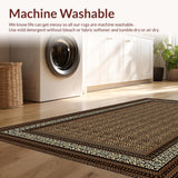 Ultra Soft Area Rug, Non Slip, Stain Resistant, Washable Area Rugs for Living Room, Bedroom, Stylish Dynamic Leopard Texture Blend(Brown)
