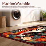 Ultra Soft Area Rug, Non Slip, Stain Resistant, Washable Area Rugs for Living Room, Bedroom, Rustic Colorful Textured Design(Red)