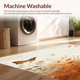 Ultra Soft Area Rug, Non Slip, Stain Resistant, Washable Area Rugs for Living Room, Bedroom, Boho Butterfly Meadow Abstract Insect Art Floor Covering for Home(Beige)