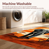 Ultra Soft Area Rug, Non Slip, Stain Resistant, Washable Area Rugs for Living Room, Bedroom, Vibrant Elephant Silhouette Design(Orange)