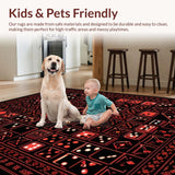 Ultra Soft Area Rug, Non Slip, Stain Resistant, Washable Area Rugs for Living Room, Bedroom, Unique Gaming-Inspired Graphic Layout(Black)