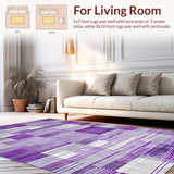 Ultra Soft Area Rug, Non Slip, Stain Resistant, Washable Area Rugs for Living Room, Bedroom, Chic Diamond Pattern Aesthetic(Purple)