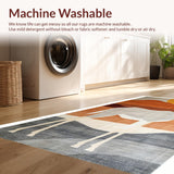 Ultra Soft Area Rug, Non Slip, Stain Resistant, Washable Area Rugs for Living Room, Bedroom, Contemporary Safari Animal Motif(Beige)