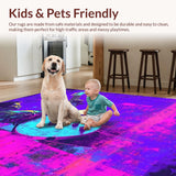 Ultra Soft Area Rug, Non Slip, Stain Resistant, Washable Area Rugs for Living Room, Bedroom, Stylish Abstract Expressionist Rug(Purple)
