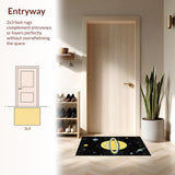 Ultra Soft Area Rug, Non Slip, Stain Resistant, Washable Area Rugs for Living Room, Bedroom, Striking Interstellar Color Palette(Yellow)