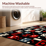 Ultra Soft Area Rug, Non Slip, Stain Resistant, Washable Area Rugs for Living Room, Bedroom, Eclectic Geometric Pattern Fusion(Red)