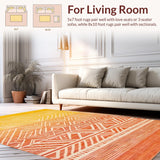 Ultra Soft Area Rug, Non Slip, Stain Resistant, Washable Area Rugs for Living Room, Bedroom, Modern Freeform Color Blend Style(Orange)