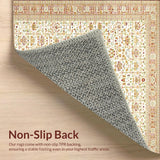 Ultra Soft Area Rug, Non Slip, Stain Resistant, Washable Area Rugs for Living Room, Bedroom, Montessori Play Area for Toddlers Beige Spotted Geometric(White)