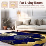 Ultra Soft Area Rug, Non Slip, Stain Resistant, Washable Area Rugs for Living Room, Bedroom, Colorful Ethereal Nature Pattern(Blue)