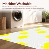 Ultra Soft Area Rug, Non Slip, Stain Resistant, Washable Area Rugs for Living Room, Bedroom, Playful Gray Yellow Whimsy(Yellow)