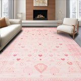 Ultra Soft Area Rug, Non Slip, Stain Resistant, Washable Area Rugs for Living Room, Bedroom, Vibrant Playful Fuzzy Arrangement(Pink)