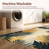Ultra Soft Area Rug, Non Slip, Stain Resistant, Washable Area Rugs for Living Room, Bedroom, Sophisticated Linear Striped Design(Gold)