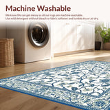 Ultra Soft Area Rug, Non Slip, Stain Resistant, Washable Area Rugs for Living Room, Bedroom, Rustic Hand-Painted Nature Scene(White)