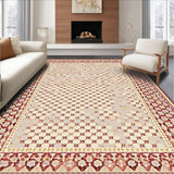 Ultra Soft Area Rug, Non Slip, Stain Resistant, Washable Area Rugs for Living Room, Bedroom, Vintage Hexagon Round Beige/Burgundy(Beige)