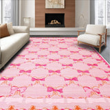 Ultra Soft Area Rug, Non Slip, Stain Resistant, Washable Area Rugs for Living Room, Bedroom, Chic Scalloped Elegance in Pink(Pink)