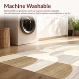 Ultra Soft Area Rug, Non Slip, Stain Resistant, Washable Area Rugs for Living Room, Bedroom, Premium Neutral Tone Area Geometric Abstract Ultra Home(Beige)