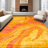 Ultra Soft Area Rug, Non Slip, Stain Resistant, Washable Area Rugs for Living Room, Bedroom, Whimsical Shaggy Orange Yellow Fusion(Yellow)
