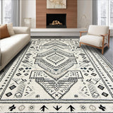 Ultra Soft Area Rug, Non Slip, Stain Resistant, Washable Area Rugs for Living Room, Bedroom, Sleek Monochrome Diamond Arrangement(Gray)