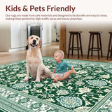 Chic Low Pile Rustic Charm(Green)