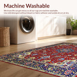 Ultra Soft Area Rug, Non Slip, Stain Resistant, Washable Area Rugs for Living Room, Bedroom, Vibrant Paisley Floral Motif(Red)