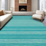 Ultra Soft Area Rug, Non Slip, Stain Resistant, Washable Area Rugs for Living Room, Bedroom, Vibrant Coastal Striped Aesthetic(Blue)