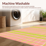 Ultra Soft Area Rug, Non Slip, Stain Resistant, Washable Area Rugs for Living Room, Bedroom, Chic Earthy Toned Geometric Style(Pink)