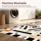Ultra Soft Area Rug, Non Slip, Stain Resistant, Washable Area Rugs for Living Room, Bedroom, Smoke & Beige Abstract Art Deco Area(Beige)