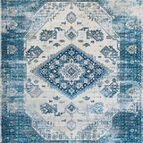 Contemporary Blue Gray Medallion Style(Blue)