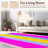 Ultra Soft Area Rug, Non Slip, Stain Resistant, Washable Area Rugs for Living Room, Bedroom, Eclectic Rainbow Splash Patterns(Yellow)