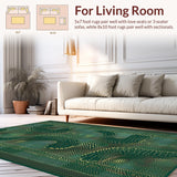 Ultra Soft Area Rug, Non Slip, Stain Resistant, Washable Area Rugs for Living Room, Bedroom, Sophisticated Animal Print Design Element(Green)