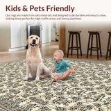 Ultra Soft Area Rug, Non Slip, Stain Resistant, Washable Area Rugs for Living Room, Bedroom, Neutral Abstract Dining Room Distressed Large Rug(Beige)