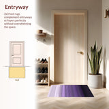 Ultra Soft Area Rug, Non Slip, Stain Resistant, Washable Area Rugs for Living Room, Bedroom, Vibrant Dual-Tone Linear Design(Purple)