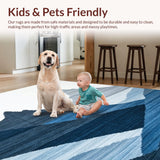Ultra Soft Area Rug, Non Slip, Stain Resistant, Washable Area Rugs for Living Room, Bedroom, Scandinavian Chic Mountain Aesthetic(Blue)