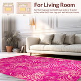 Ultra Soft Area Rug, Non Slip, Stain Resistant, Washable Area Rugs for Living Room, Bedroom, Soft Pastel Animal Expression(Pink)