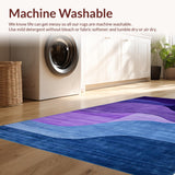 Ultra Soft Area Rug, Non Slip, Stain Resistant, Washable Area Rugs for Living Room, Bedroom, Vibrant Abstract Geometric Aesthetics(Purple)