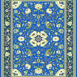 Ultra Soft Area Rug, Non Slip, Stain Resistant, Washable Area Rugs for Living Room, Bedroom, Rustic Cream and Blue Motif(Blue)