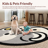 Ultra Soft Area Rug, Non Slip, Stain Resistant, Washable Area Rugs for Living Room, Bedroom, Hippie Funky Hallway Cool Decor Area Rug(Beige)