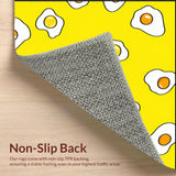 Ultra Soft Area Rug, Non Slip, Stain Resistant, Washable Area Rugs for Living Room, Bedroom, Cute Animated Food Theme(Yellow)