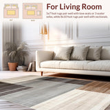 Ultra Soft Area Rug, Non Slip, Stain Resistant, Washable Area Rugs for Living Room, Bedroom, Elegant Earthy Abstract Composition(Gray)