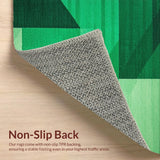 Ultra Soft Area Rug, Non Slip, Stain Resistant, Washable Area Rugs for Living Room, Bedroom, Modern Geometric Green Living Room Non-Slip Rug(Green)
