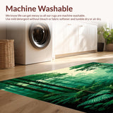 Lush Canopy Forest Green & Beige Blended Abstract(Green)