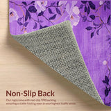 Ultra Soft Area Rug, Non Slip, Stain Resistant, Washable Area Rugs for Living Room, Bedroom, Trendy Purple Blossom Theme(Purple)