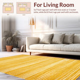 Ultra Soft Area Rug, Non Slip, Stain Resistant, Washable Area Rugs for Living Room, Bedroom, Sunny Minimalist Cozy Texture(Gold)